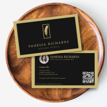Skannerbar QR Mobile Notary för Luxury Black & Gul