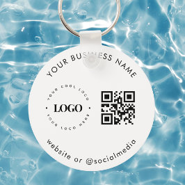 Skanning av QR-kod för svart vit Anpassningsbar, L Nyckelring