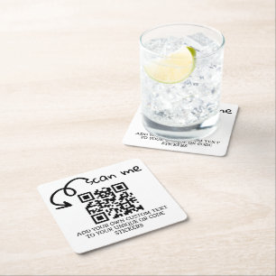 Skanningsbar webbplats för personlig av unika QR-k Underlägg Papper Kvadrat