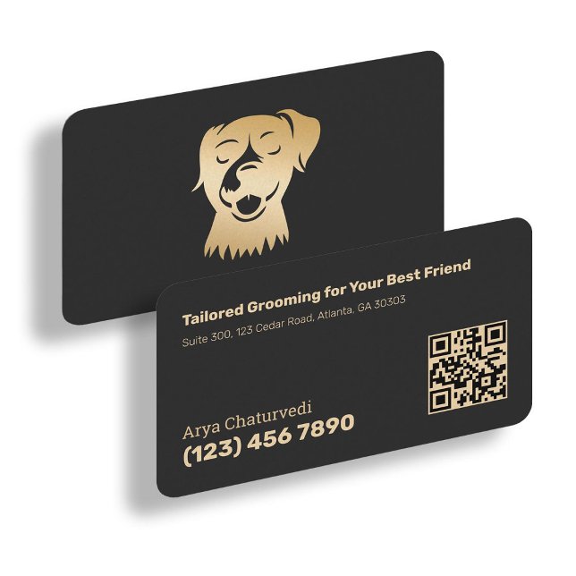 Skannningsbar Hund Grooming Visitkort (Dog Grooming Business Cards)