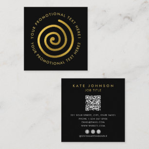 Skannningsbar QR-kod för Logotyp i Guld, modern, s Fyrkantigt Visitkort