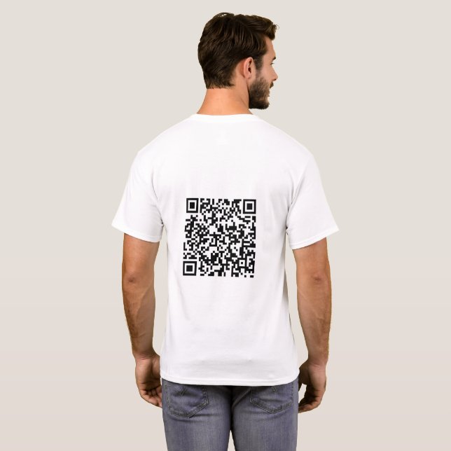 Skannningsbar QR-kod grundläggande för manar anpas T Shirt (Hel baksida)