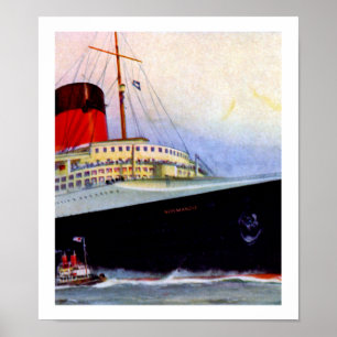 skans för ss Normandie Poster
