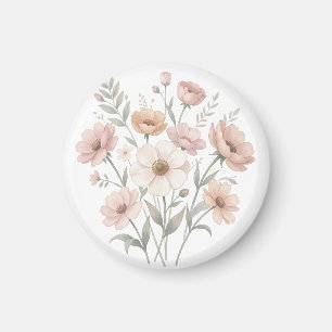Skånsk Anemonbukett Akvarell Mjukhet Magnet