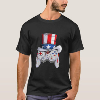 Skåp 4:e juli Video Game American Flagga Sa T Shirt