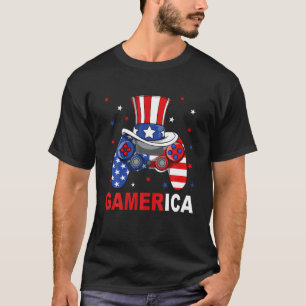 Skåp 4:e juli Video Game American Flagga Sa T Shirt