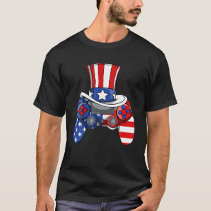 Skåp 4:e juli Video Game American Flagga Sa T Shirt