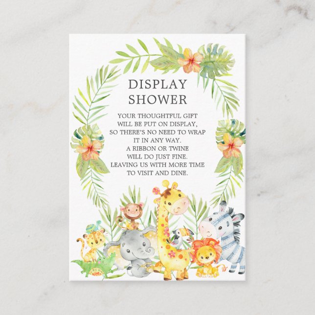 Skåp animals Baby Shower Visning Shower Tilläggskort (Framsida)