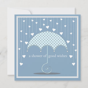 Skåp av Hearts Blue Baby Shower-inbjudan Inbjudningar