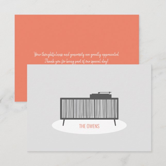 Skåp för omvänd post - tackkort tack kort (Fram/baksida)