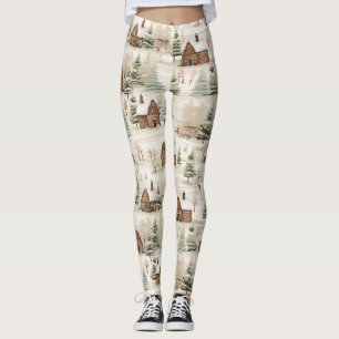 Skåp för skogsskålen, Träd, Snö Leggings