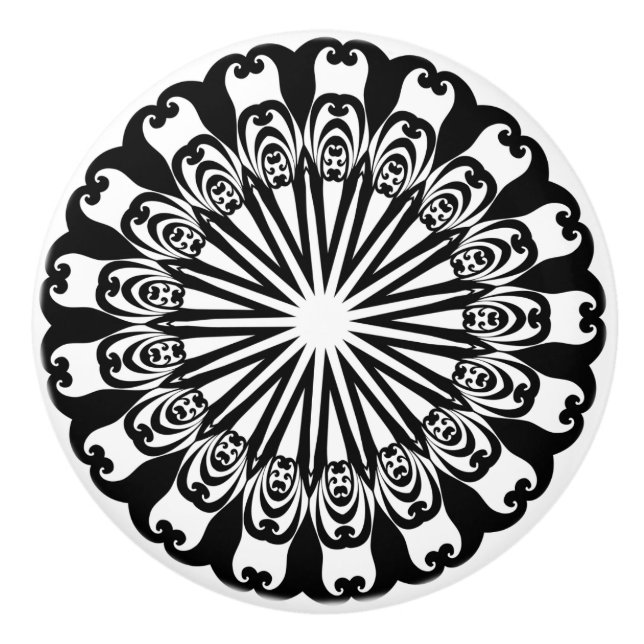 Skåp för svart och vitt designdörrskabinett Dra Knopp (Framsidan)