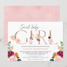 Skåp med post flicka ro guld burgundy inbjudningar