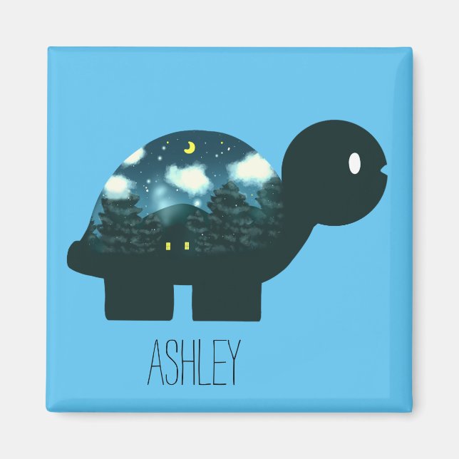 Skåp nattetid Himlar i skogsköldpaddan Magnet (Framsidan)