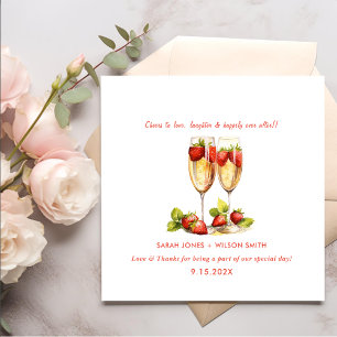 Skåp till Kärlek Vin Rosa Glass Bröllop Napkins Pappersservett