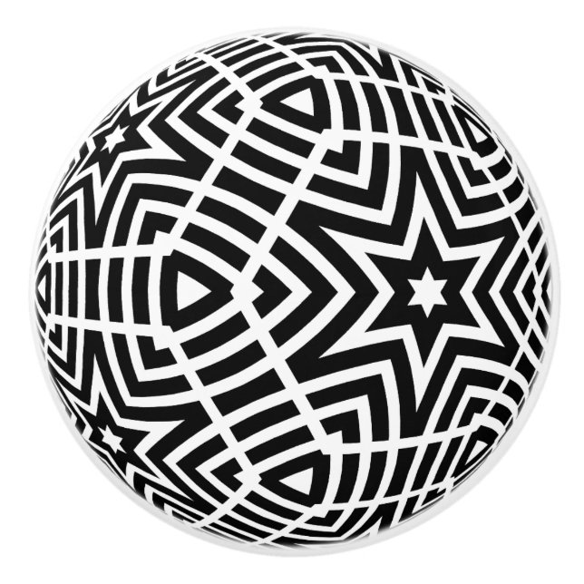 Skåp till svart och vit stjärna, dörrskåp Dra Knopp (Framsidan)