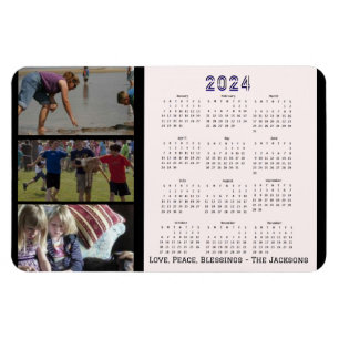 Skapa 2024 års familjefotokalender magnet