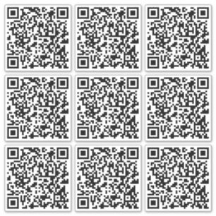 Skapa 9 skannningsbara QR-koder direkt svartvitt Klistermärken