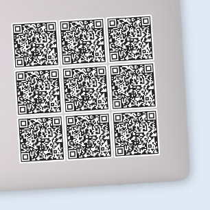 Skapa 9 skannningsbara QR-koder direkt svartvitt Klistermärken