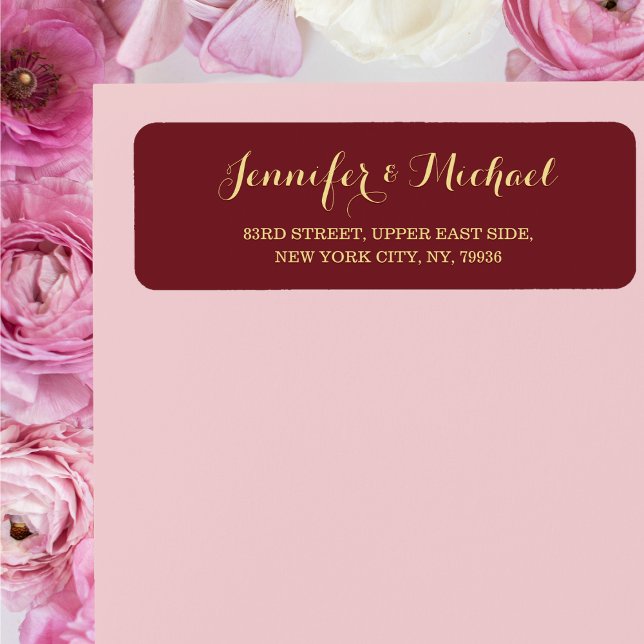 Skapa adressetikett för Anpassningsbar Elegant brö Returadress Etikett (Create Custom Elegant Wedding Return Address Label)