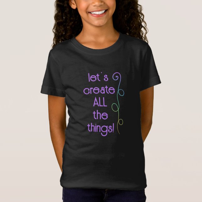 Skapa ALLA Sak! Rainbow Girl's T-Shirt (Framsida)