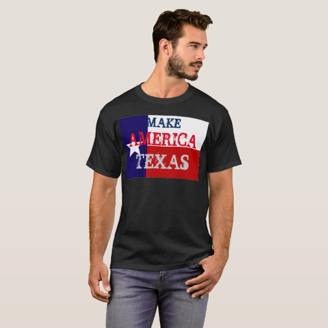 Skapa Amerika Texas Tee Shirt (Hel framsida)