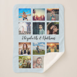 Skapa Anpassningsbar 12-familjens fotokollage Blue