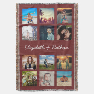 Skapa Anpassningsbar 12 Fotokollage-familjvänner Filt