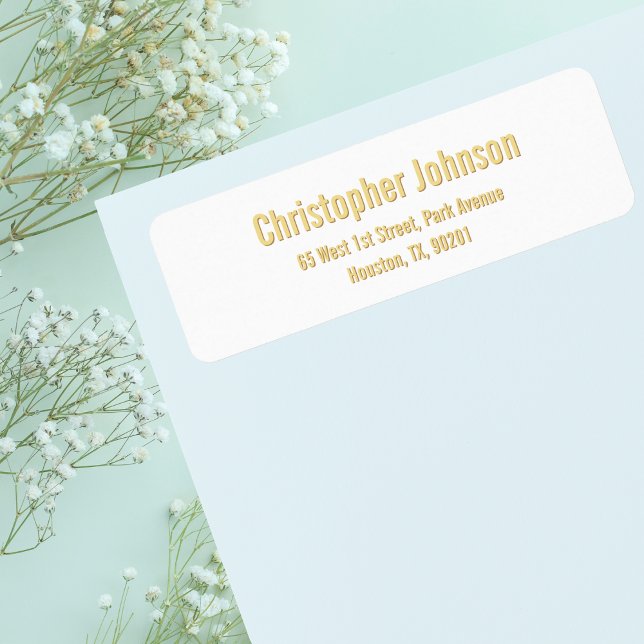 Skapa Anpassningsbar Golden Modern Return-adresset Returadress Etikett (Create Custom Golden Modern Return Address Label)
