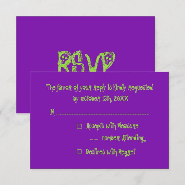 Skapa Anpassningsbar Kids Halloween fest OSA-inbju OSA Kort (Fram/baksida)