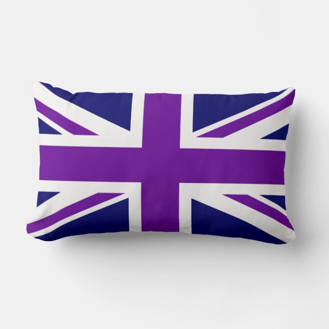 Skapa Anpassningsbar Lila Union Jack Lumbarkudde (Framsida)