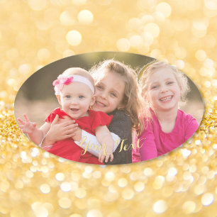 Skapa Anpassningsbar Oval Photo Stickers Lakan Ovalt Klistermärke