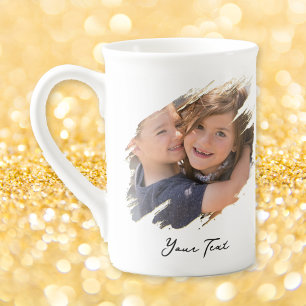 Skapa Anpassningsbar Personlig Photo Text Tea Coff Benporslin Mugg