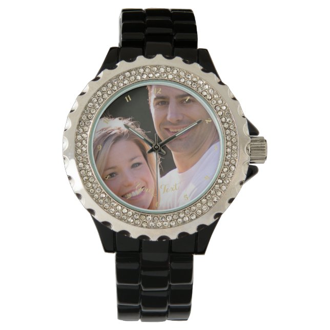Skapa Anpassningsbar Photo Dam Rhinestone Bracelet Armbandsur (Framsida)