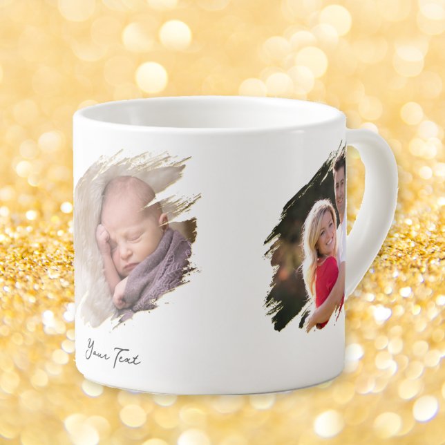 Skapa Anpassningsbar Photo och Text Espresso Coffe Espressomugg (Create Custom Photo and Text Espresso Coffee Mug)