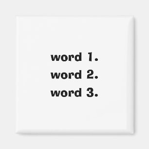Skapa anpassningsbar text enkel artikel tre ord magnet