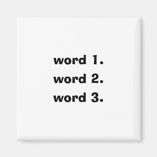 Skapa anpassningsbar text enkel artikel tre ord magnet (Framsidan)