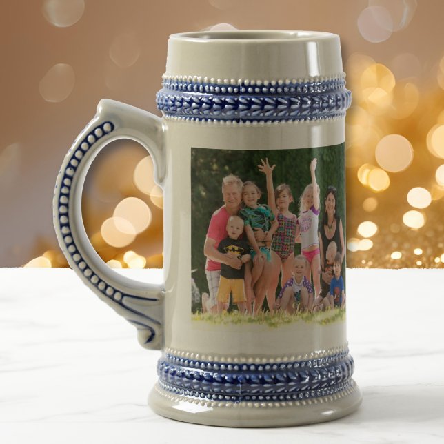 Skapa Anpassningsbar Vintage Stil Beer Stein Photo Sejdel (Create Custom Vintage Style Beer Stein Photo Mug)