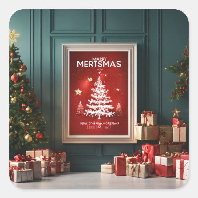 "Skapa Anpassningsbarnas julklappar" Fyrkantigt Klistermärke (Framsida)