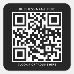 Skapa Anpassningsbarnas QR-kod med Business Namn Fyrkantigt Klistermärke