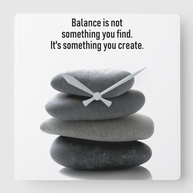 Skapa balanserar kvadrerar väggen tar tid på fyrkantig klocka (Framsida)