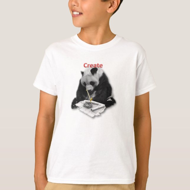Skapa barnens kontrasttrim T T Shirt (Framsida)