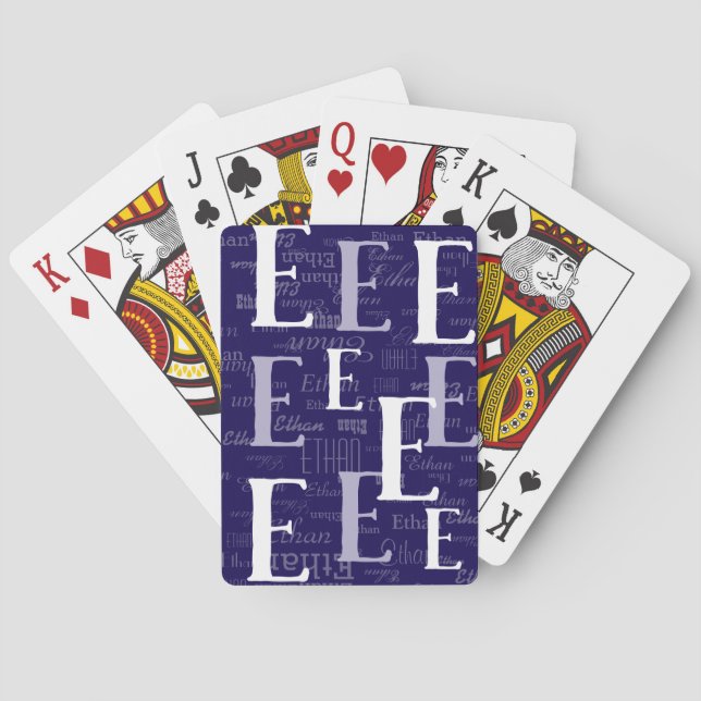 Skapa blå uppspelningskort med ditt eget namn casinokort (Baksidan)