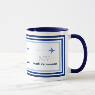 skapa blått monogram för piloter från luft mugg