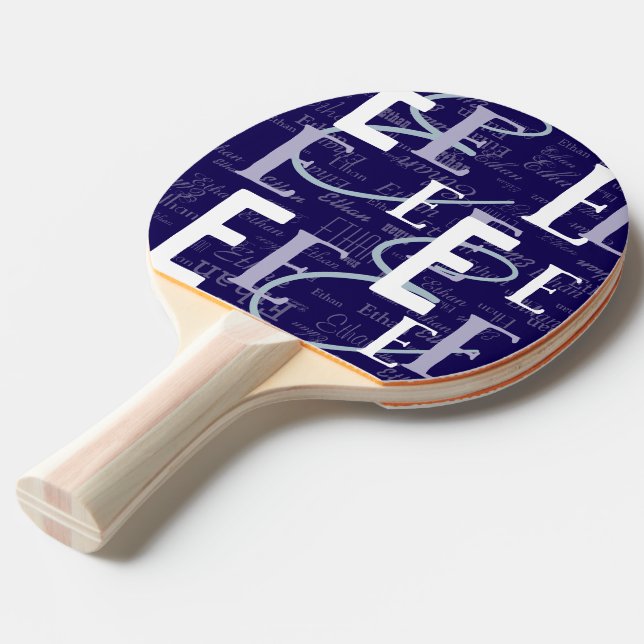 Skapa Blue Paddle med namn Pingisracket (Frontvinkel)
