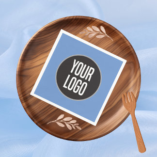 Skapa Business Logotyp Papper Cocktail Napkin Blue Pappersservett