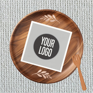 Skapa Business Logotyp Papper Cocktail Napkin Gråt Pappersservett