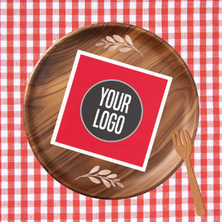 Skapa Business Logotyp Papper Cocktail Napkin Red Pappersservett