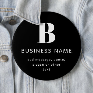 Skapa Business Namn, Monogram och tilläggstext Knapp