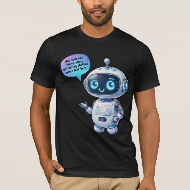 Skapa Chatbot-PM med Cute Tecknad-mallar T Shirt (Framsida)